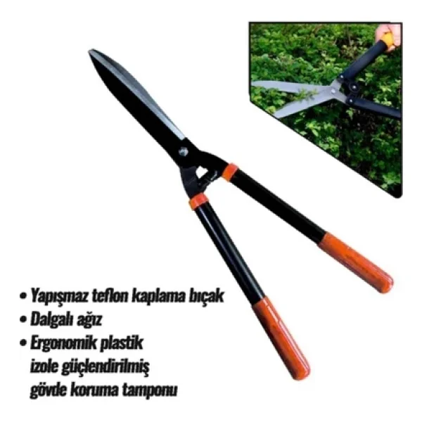 Biotech Kaymaz Saplı Budama Makas Çim Biçme Çit Ve Çimen Makası 52 Cm Bahçe Sebze Meyve Ağaç Budama Makası - Görsel 6