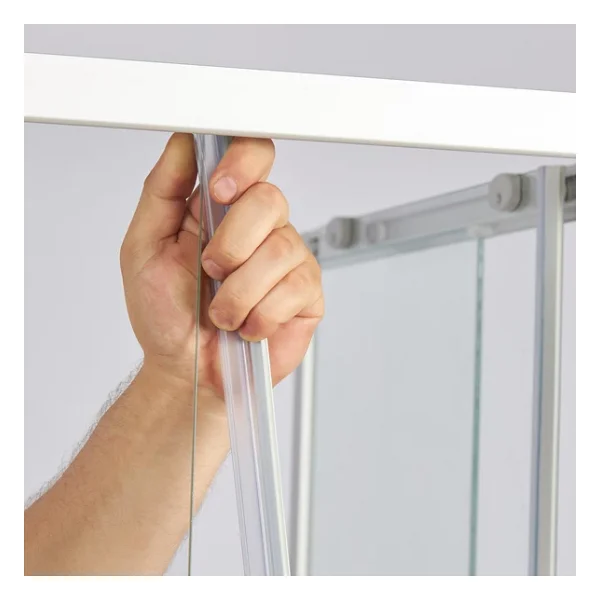 Sanica Tek Ön Cephe Duşakabin 1 Sabit 1 Kayar 5 Mm Temperli Cam Mat Krom 135 Cm Genişlik 188 Cm H - Görsel 4