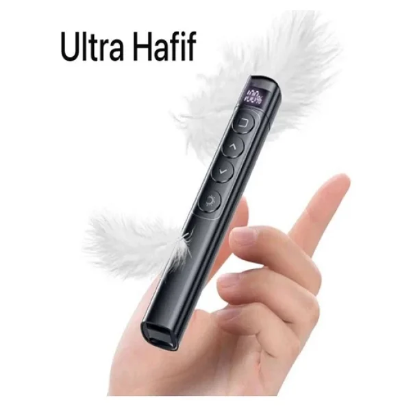 Ultratekno S7 Dijital Ekranlı Şarjlı Lazer Sunum Kumandası Şarj Göstergeli Lazer Powerpoint Laser Pointer Slayt - Görsel 5