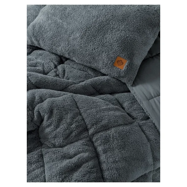 Cotton Box Peluş Gri Çift Kişilik Yorgan Seti - Görsel 4