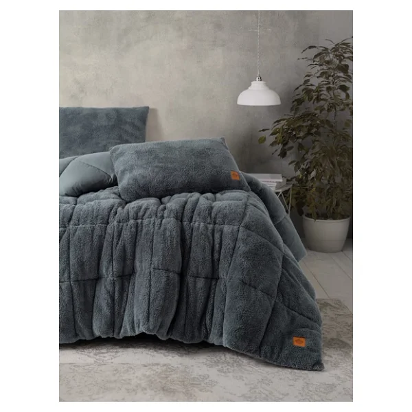 Cotton Box Peluş Gri Çift Kişilik Yorgan Seti - Görsel 3