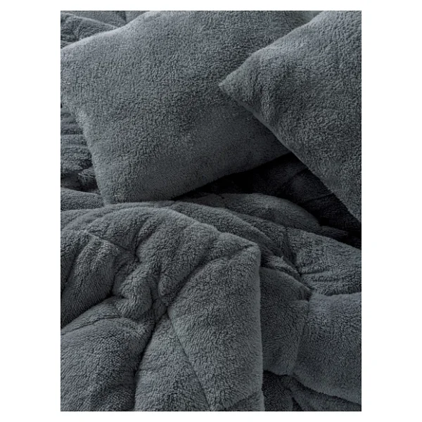 Cotton Box Peluş Gri Çift Kişilik Yorgan Seti - Görsel 5