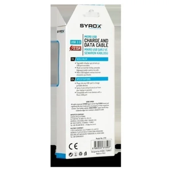 Syrox SYX-C70 1 m Micro USB Şarj Kablosu - Görsel 6