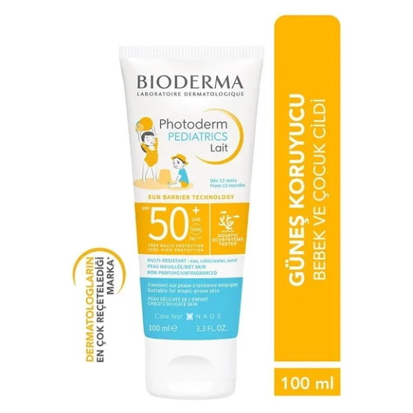 Bioderma Photoderm Pediatrics Lait 100 Ml 50 Faktör Bebek Ve Çocuk Güneş Kremi - Görsel 7