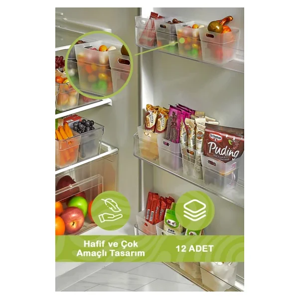 Mithra Life 12 Adet Buzdolabı Kapak İçi Düzenleyici Ve Banyo Organizer Mıt1104 - Görsel 4