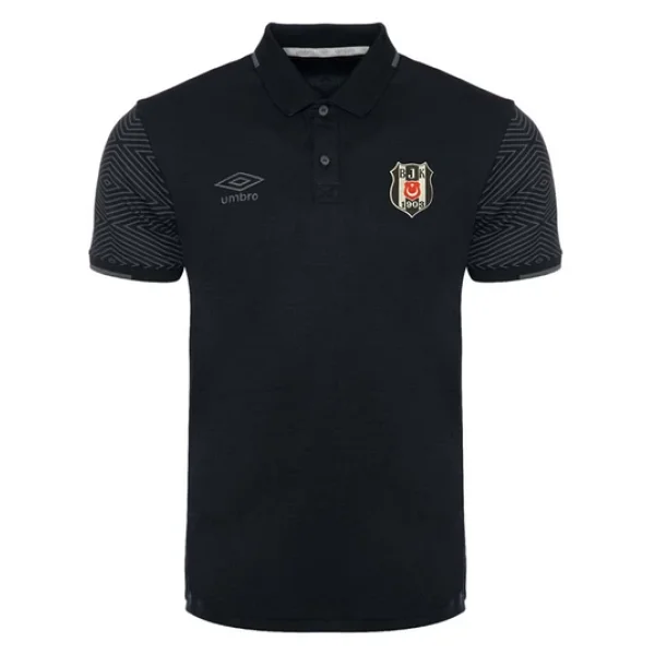 Beşiktaş Orijinal Lisanslı Polo Yaka Siyah Spor T-Shirt - Görsel 3