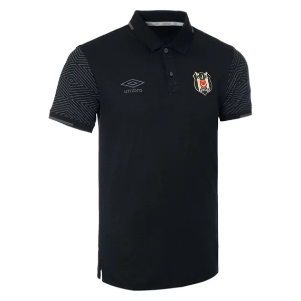 Beşiktaş Orijinal Lisanslı Polo Yaka Siyah Spor T-Shirt - Görsel 2