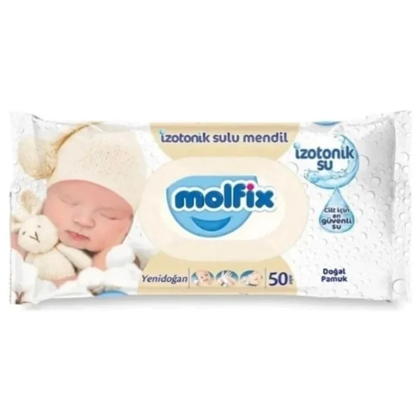 Molfix İzotonik Sulu Yenidoğan 50 Yaprak 24'lü Paket Islak Mendil - Görsel 5