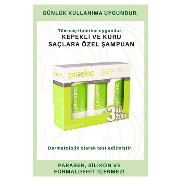 Prozinc Nemlendirici 3x300 Ml Şampuan - Görsel 4