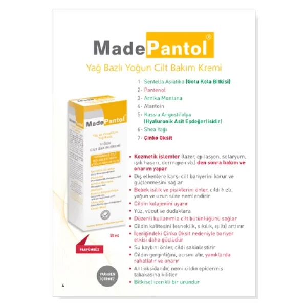 Madepantol Yağ Bazlı Yoğun Cilt Bakım Kremi 50 Ml - Görsel 8