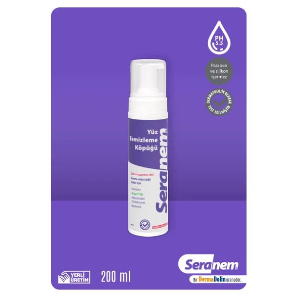 Seranem Sebum Azaltıcı Etki 200 Ml Yüz Temizleme Köpüğü - Görsel 5