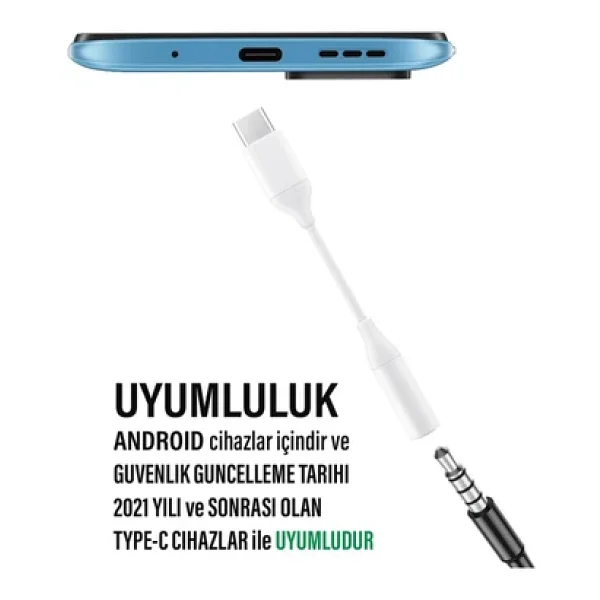 Samsung A54 5g Uyumlu Kulaklık Dönüştürücü Samsung Galaxy A54 Type C Çevirici - Görsel 4