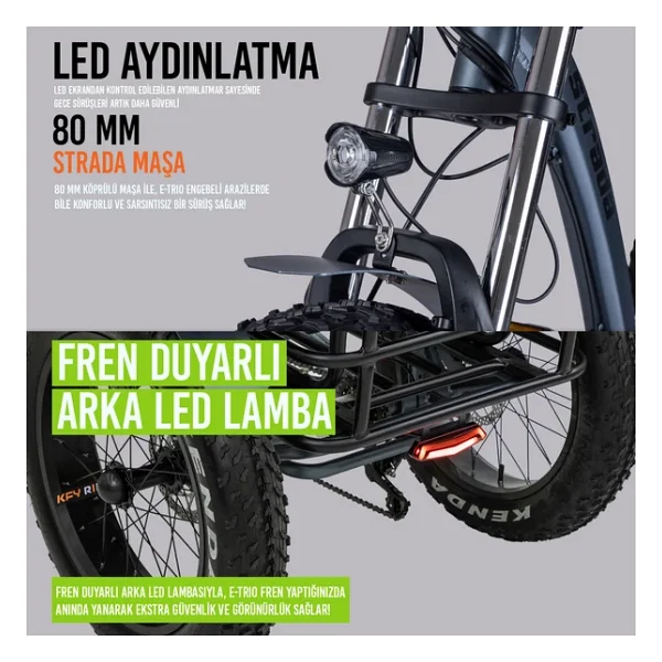 Strada E-Trio 250 W 3 Tekerlekli Elektrikli Bisiklet - Görsel 7