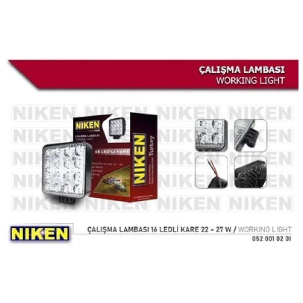 Niken Pro 16 LED Kare Off Road Sis Farı Çalışma Lambası 2 Adet 12-24v 27w - Görsel 2