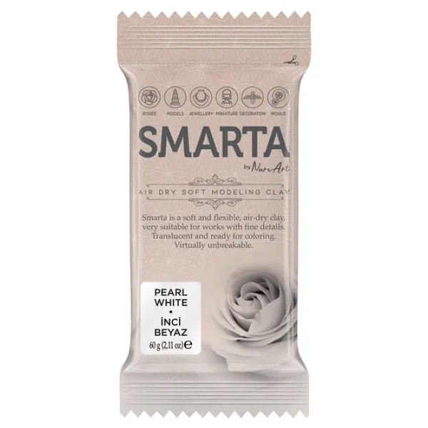 Smarta 60 Gr Metalik Beyaz İnci Modelleme Hamuru - Görsel 4
