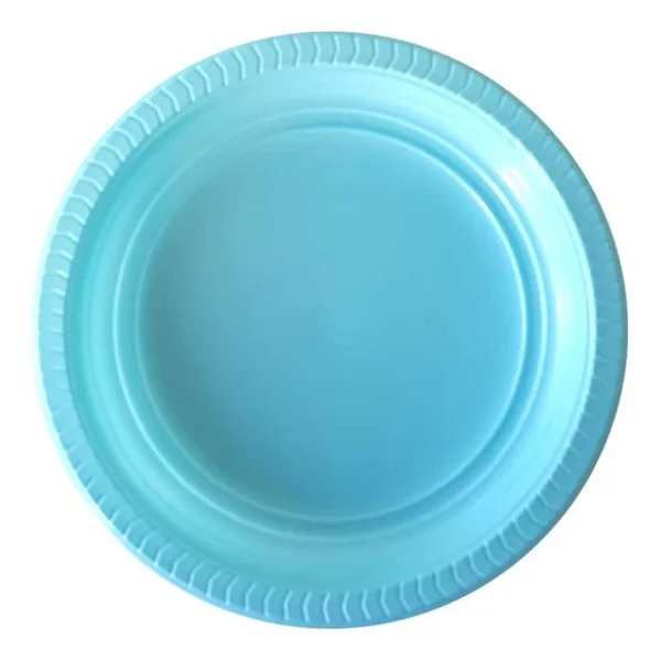 Roll-Up Kullan At Renkli Turkuaz Parti Davet Plastik Tabak - 22 Cm. - 25 Adetlik 3 Paket - Görsel 5