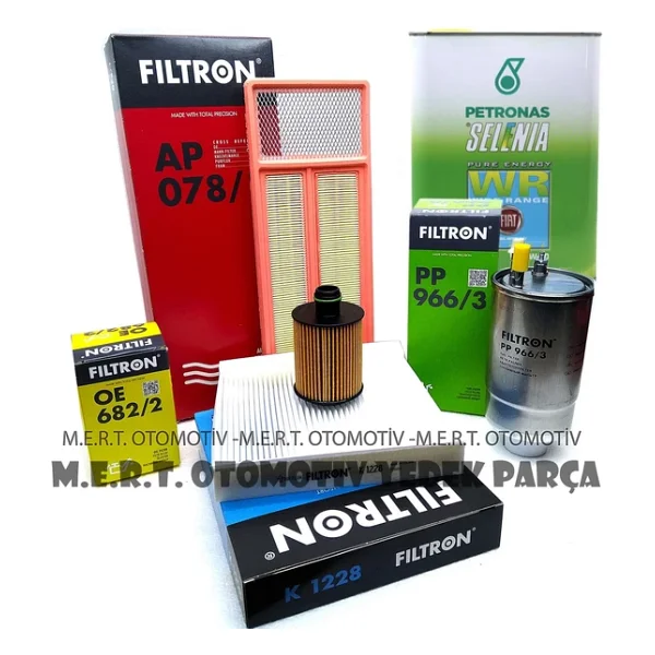 Filtron Fiat Linea 1.3 Euro 5 Yağ Bakım Filtre Seti + Selenia - Görsel 3