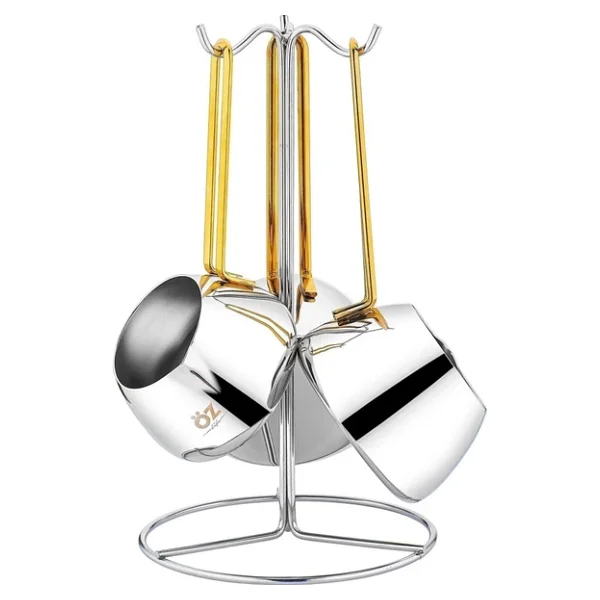 Özlife Ct-714 4 Parça Cezve Takımı Hüma Sade Gold - Görsel 3
