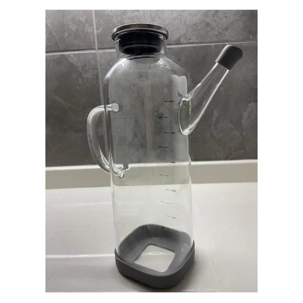 Paçi Metal Kapaklı 2 Adet Borosilikat Cam Yağdanlık Sirkelik Silikon Altlık 1000 Ml - Görsel 3