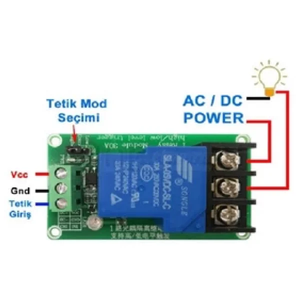5v 1 Kanal 220v 30a Röle Modül Yüksek Akım Güç Kontrol Anahtarı Opto İzolasyon Düşük/Yüksek Tetik - Görsel 6