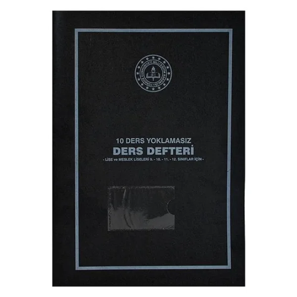 Gülpaş 10 Ders Yoklamasız Ders Defteri Siyah Plastik Kapak - Görsel 2