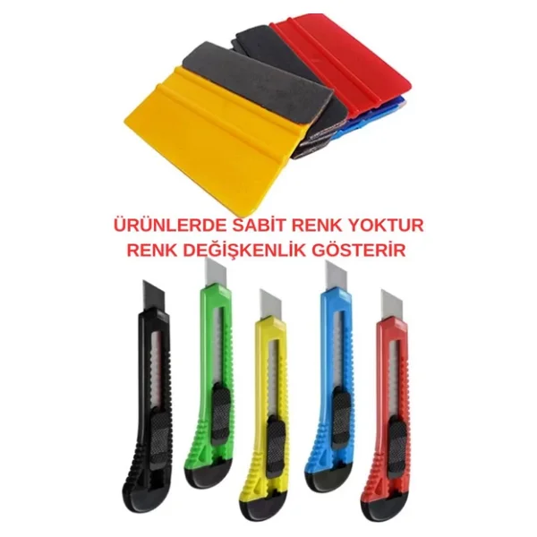 Renkli Duvarlar Duvar Paneli Uygulama Seti 1 Adet Keçeli Aparat 1 Adet Falçata Pratik Duvar Paneli Kağıdı Folyo Seti - Görsel 2