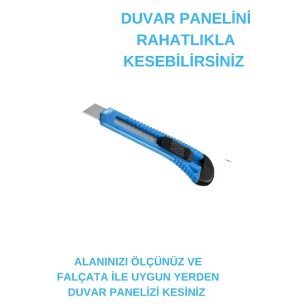 Renkli Duvarlar Duvar Paneli Uygulama Seti 1 Adet Keçeli Aparat 1 Adet Falçata Pratik Duvar Paneli Kağıdı Folyo Seti - Görsel 4