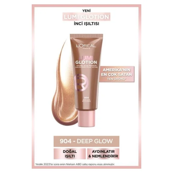 L'oreal Paris Glotion All In One Doğal Işıltı Veren 904 Deep Glow Likit Highlighter - Görsel 3