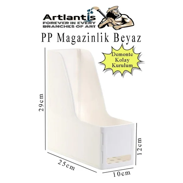 Demonte Plastik Magazinlik 1 Adet Plastik Kutu Klasörü Magazinlik A4 Dosya Ve Masa Düzenleyici Sınıf Ev Ofis - Görsel 4
