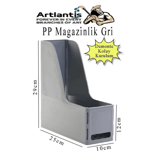 Demonte Plastik Magazinlik 1 Adet Plastik Kutu Klasörü Magazinlik A4 Dosya Ve Masa Düzenleyici Sınıf Ev Ofis - Görsel 5