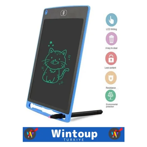Lcd Dijital Kalemli Çocuk Not Resim Grafik Çizim Eğitim Tableti 8.5 İnç Tablet - Görsel 3