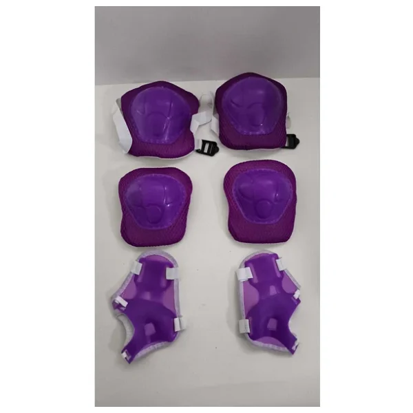 Çocuk Koruyucu Set Dizlik Dirseklik Bileklik 6 Parça Paten Scooter Bisiklet Kaykay Koruyucu Mor Renk - Görsel 3