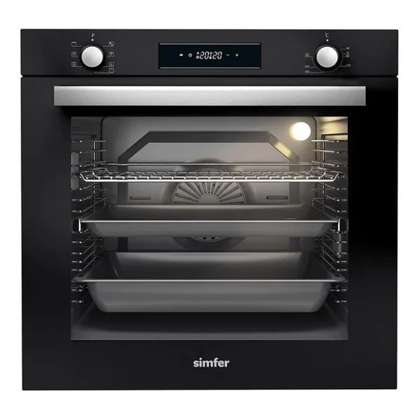 Simfer 8 Fonksiyon 80 Lt XXL Siyah Multi Turbo Dijital Ankastre Set ( 7381 Fırın + 3653 Ocak + 8611 Davlumbaz) - Görsel 5