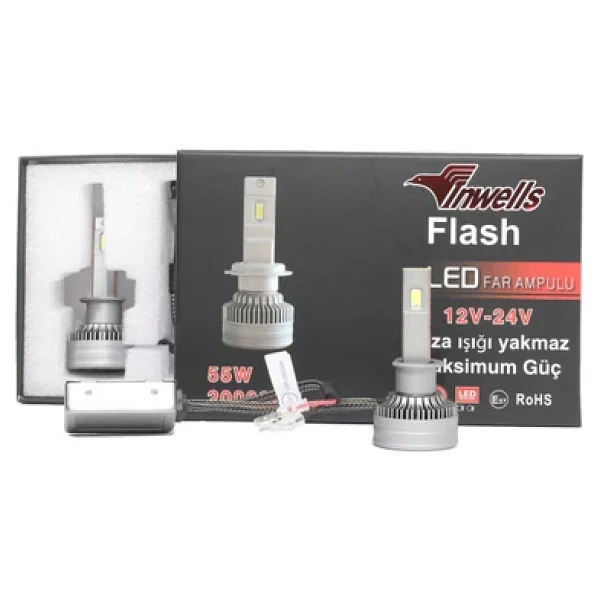 Inwells Yeni Ürün Yeni Flash Csp LED Xenon (Zenon) H1 20,000 Lümen Arıza Işığı Yakmaz . 12-24 V Uyumlu - Görsel 2