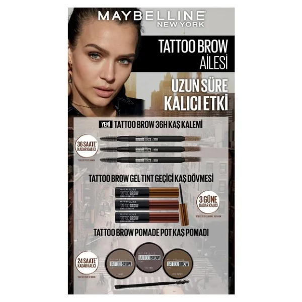 Maybelline Brow Tattoo Gel Tint 01 Light Brown Kaş Jeli - Görsel 6