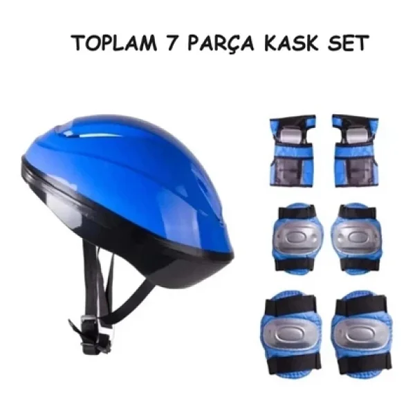Bisiklet Scooter Kaykay İçin Kask Dizlik Dirseklik Koruyucu Set Tam 7 Parça - Görsel 3