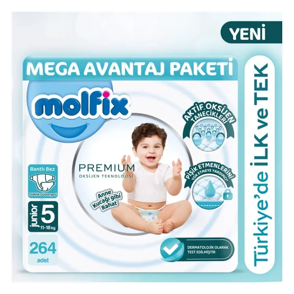Molfix Premium 5 Numara Junior 66'lı 4 Adet Bebek Bezi - Görsel 3