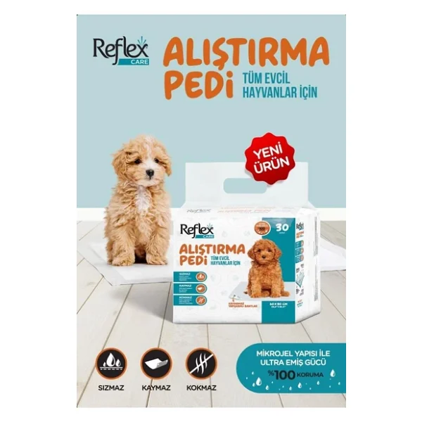 Reflex Köpek Çiş Pedi Yapışkan Bantlı Sızmaz Kaymaz Kokmaz 30'lu 60 X 90 Cm - Görsel 2