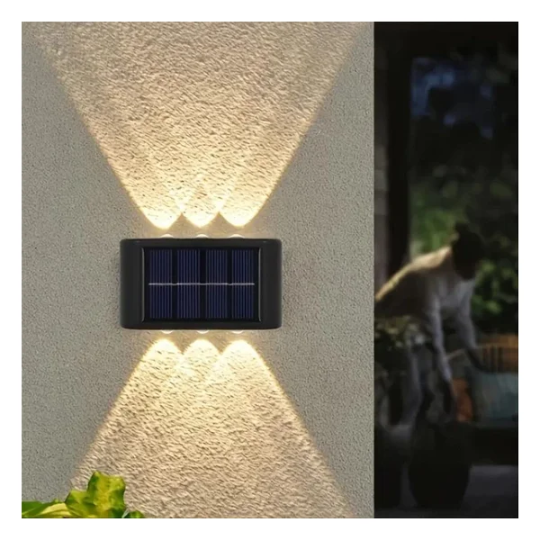 6 Ledli Solar Duvar Lamba Dekorasyon Aydınlatma Aplik Güneş Enerji Gün Işığı 2 Li Set - Görsel 6