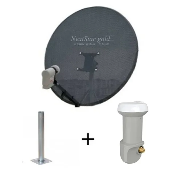 Next 80 Cm Delikli 0,6 Mm. Gri Renk Ofset Çanak Anten +... 4'lü Lnb...+ 45 Cm Montaj Borusu - Görsel 3