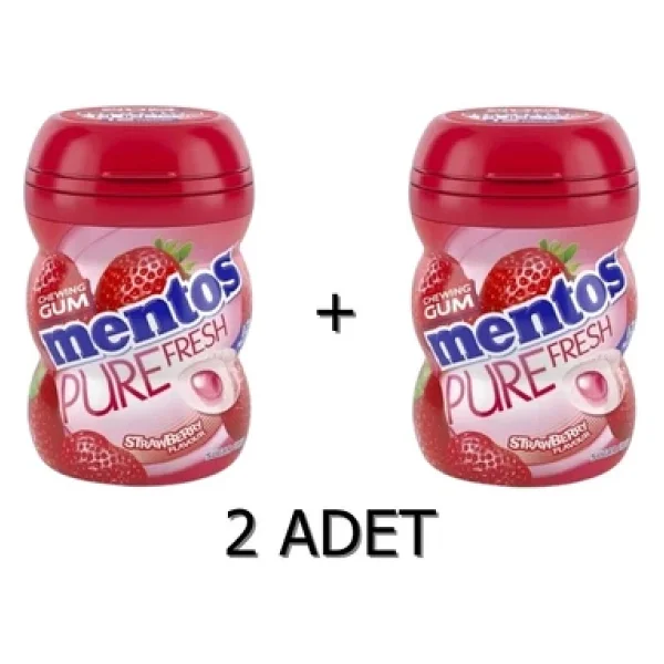 Mentos Pure Fresh Çilek Aromalı Sakız - Şekersiz(Tatlandırıcılı) 60g (2 Adet) - Görsel 3