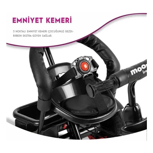 Moonybaby Mb504 Trend Bike Fuşya 3 Tekerlekli Bisiklet - Görsel 9