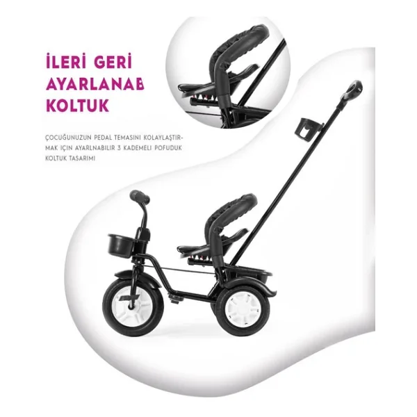 Moonybaby Mb504 Trend Bike Fuşya 3 Tekerlekli Bisiklet - Görsel 5