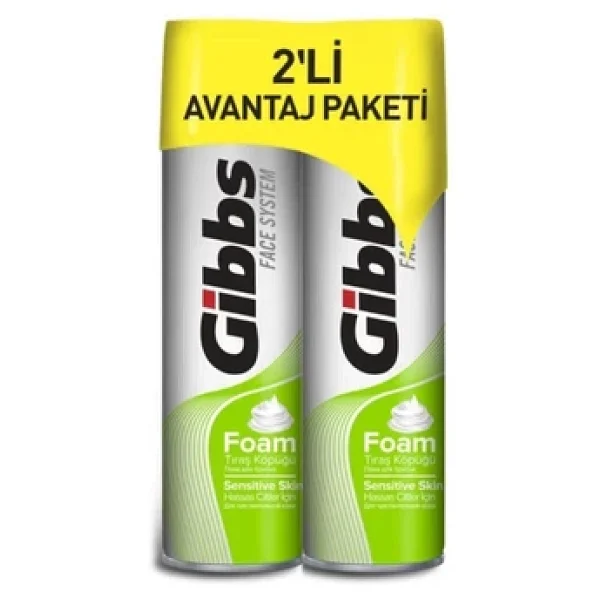 Gibbs Sensitive 200 Ml 2 Adet Tıraş Köpüğü - Görsel 3