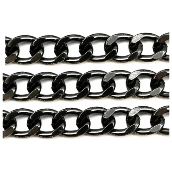 Alüminyum Çanta Ve Takı Zinciri 10 Mm (1 Metre) Siyah - Görsel 3