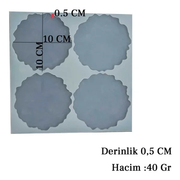 Epoksi Bardak Altlığı 10 Cm Geode 4 Lü - Görsel 4