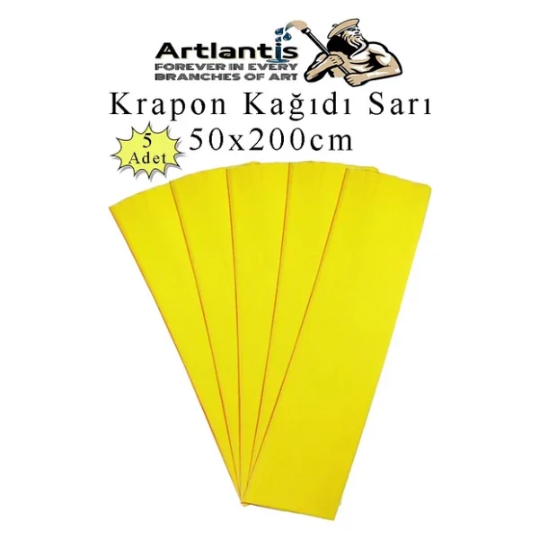 Krapon Kağıdı 50x200 Cm 5 Adet Renkli Grapon Kağıdı Okul Sınıf Etkinlik Kreş Okul Öncesi Kırapon Grafon - Görsel 3