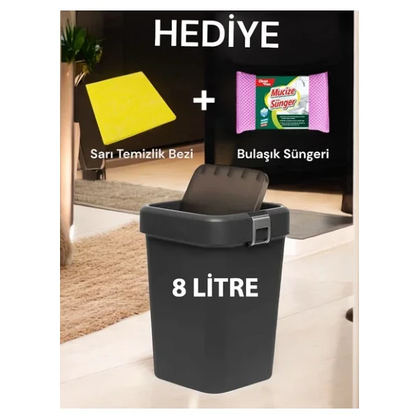 Motek Technow Motek Cob-410 8 Litre Çöp Kutusu Kovası + Temizlik Seti - Görsel 2
