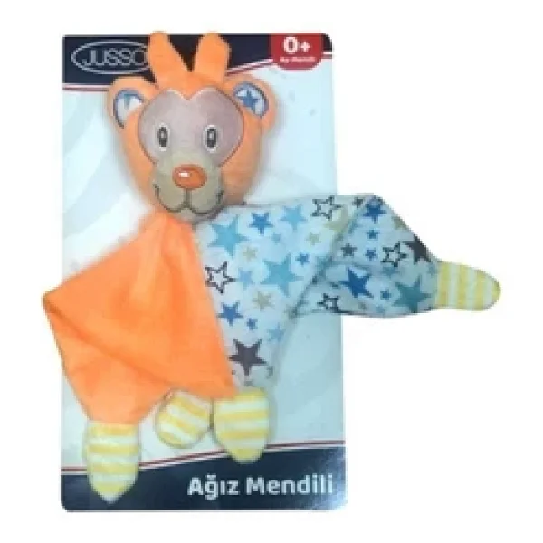 Jusso Toys Peluşlu Ağız Mendili - Turuncu Maymun - Görsel 3