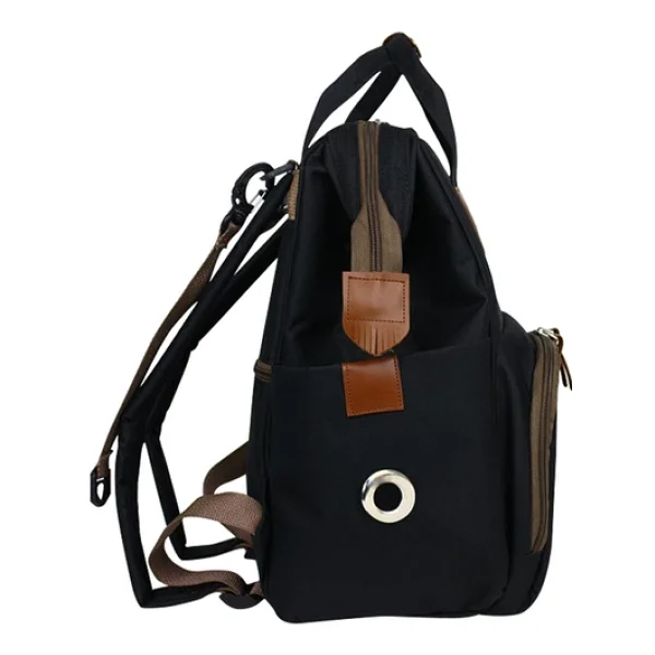 Stylo Monaco Baby Bag Baskılı Siyah Anne Bebek Bakım Sırt Çantası - Görsel 5